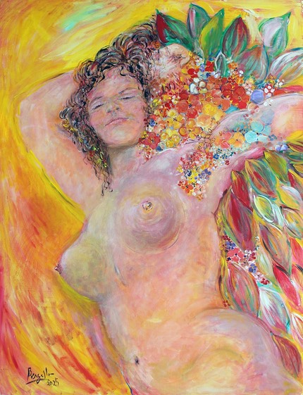 aphrodite acrylique sur toile 120 x 100 cm 2025