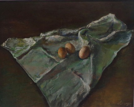 ROBERT CHAZARAC  NATURE MORTE AUX OEUFS 