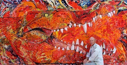 Le Crocodile, acrylique sur toile, 420 x 216 cm, 2014